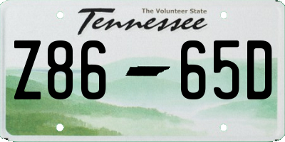 TN license plate Z8665D