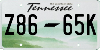 TN license plate Z8665K