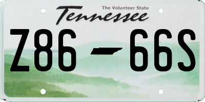 TN license plate Z8666S