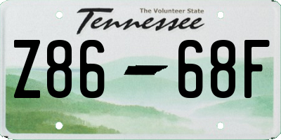 TN license plate Z8668F