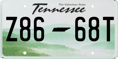 TN license plate Z8668T