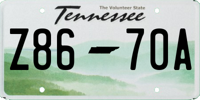 TN license plate Z8670A