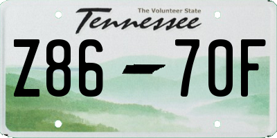 TN license plate Z8670F