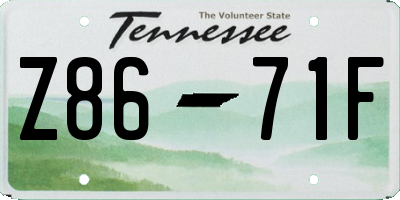 TN license plate Z8671F