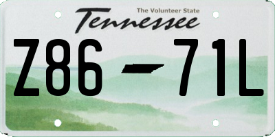 TN license plate Z8671L