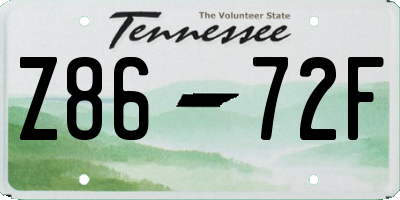 TN license plate Z8672F