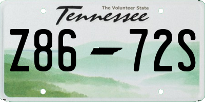 TN license plate Z8672S