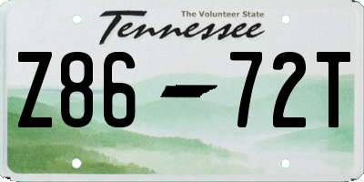 TN license plate Z8672T