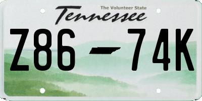 TN license plate Z8674K