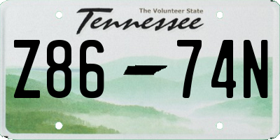 TN license plate Z8674N