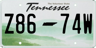 TN license plate Z8674W