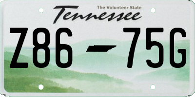 TN license plate Z8675G