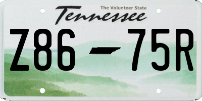 TN license plate Z8675R