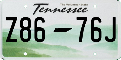 TN license plate Z8676J