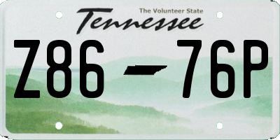 TN license plate Z8676P