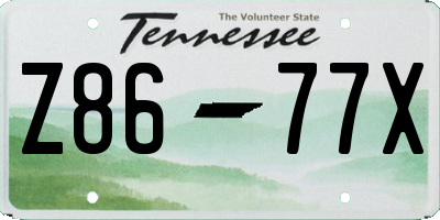 TN license plate Z8677X