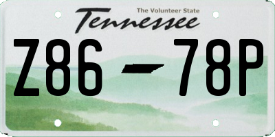 TN license plate Z8678P