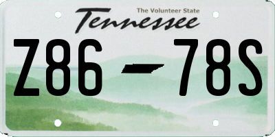 TN license plate Z8678S