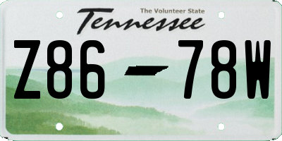 TN license plate Z8678W