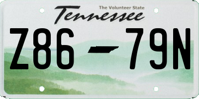TN license plate Z8679N