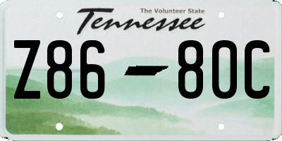 TN license plate Z8680C