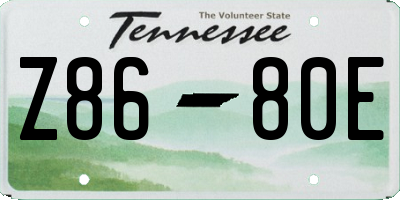 TN license plate Z8680E