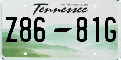 TN license plate Z8681G