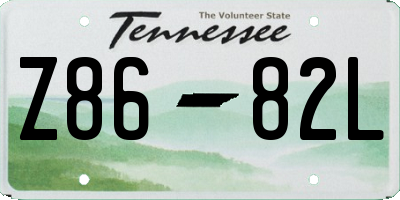 TN license plate Z8682L
