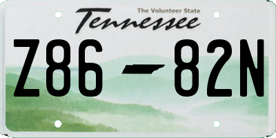 TN license plate Z8682N
