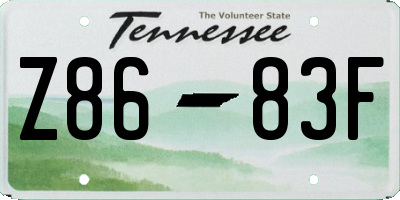 TN license plate Z8683F
