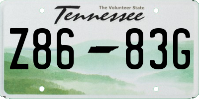 TN license plate Z8683G