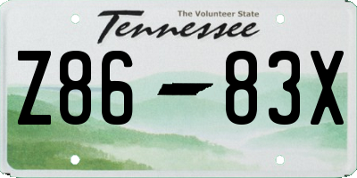 TN license plate Z8683X