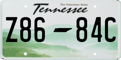 TN license plate Z8684C