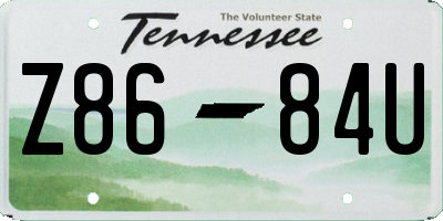 TN license plate Z8684U