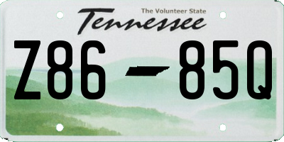 TN license plate Z8685Q