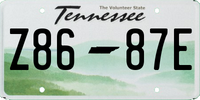 TN license plate Z8687E
