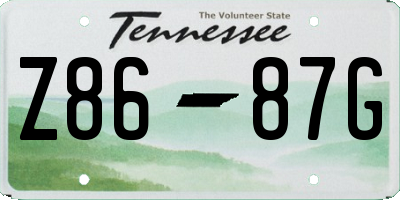 TN license plate Z8687G