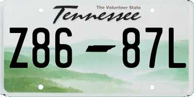 TN license plate Z8687L