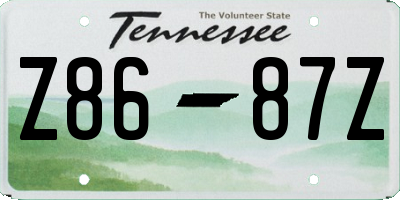 TN license plate Z8687Z