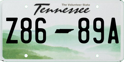 TN license plate Z8689A
