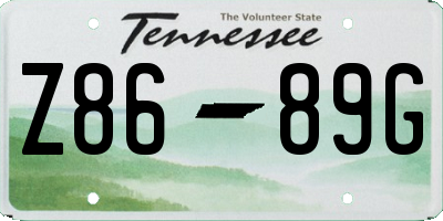 TN license plate Z8689G