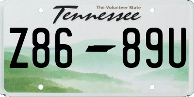 TN license plate Z8689U