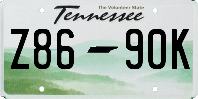 TN license plate Z8690K