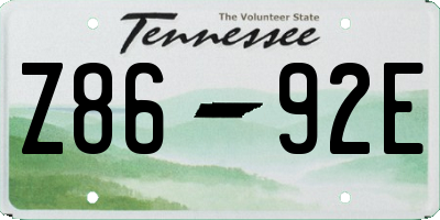 TN license plate Z8692E