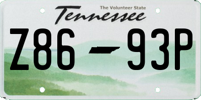 TN license plate Z8693P