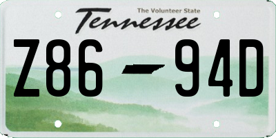 TN license plate Z8694D