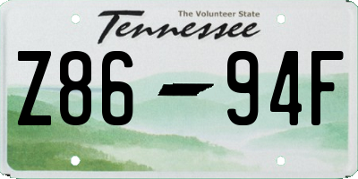 TN license plate Z8694F