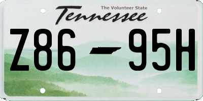 TN license plate Z8695H