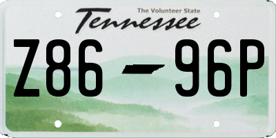 TN license plate Z8696P