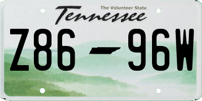 TN license plate Z8696W